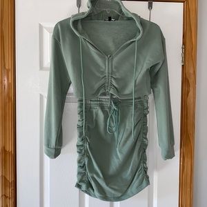 2 piece sweatshirt and sweat mini skirt set